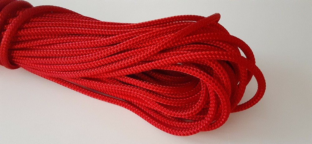 1/2 x 200 ft. Double Braid-Yacht Braid polyester rope. Red