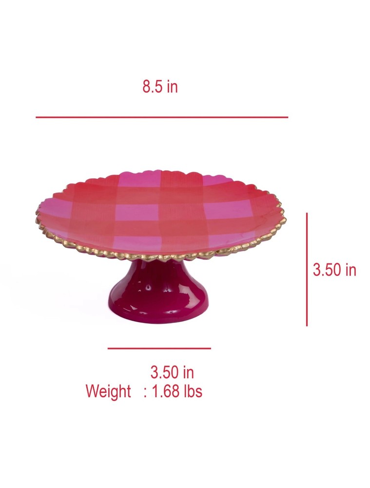 Charlotte Buffalo Enameled Cake Stand - Small