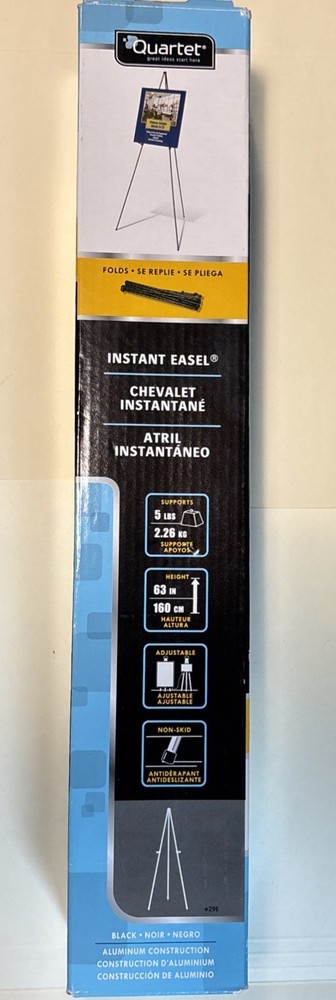 Quartet Instant Display Easel Model 29E Black – 64″ Folding Steel Easel