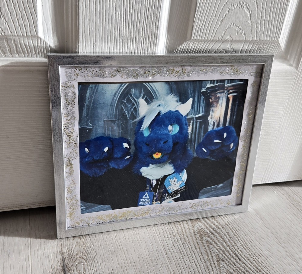 Fun Furry Silver Framed Photo Clasp On Back