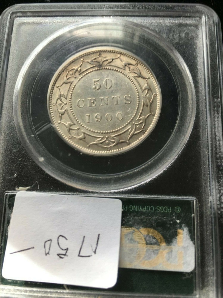 1900 ,PCGS Graded, Newfoundland 50 Cent, **AU-55**