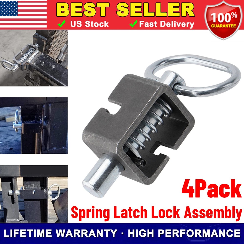 SPARKWHIZ 4* Universal Spring Trailer Gate Weld-On Spring Latch Lock Assembly US