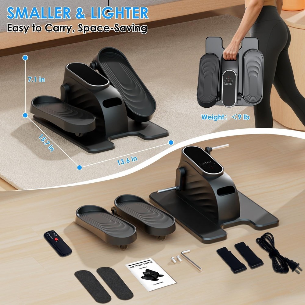 Under Desk Elliptical with Remote - 15 Speeds Motorized Leg Exerciser
