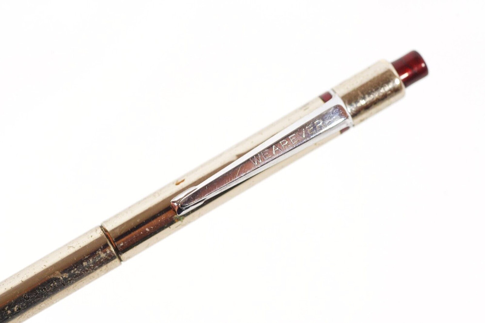 Wearever Mechanical Pencil 1950s All Chrome Maroon Back Piece Functional