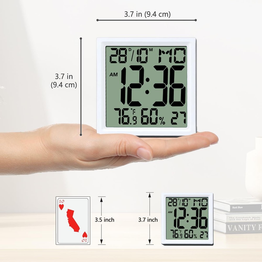 Digital Alarm Clock Mini Size for Bedside, Big Numbers Display with Backlight...
