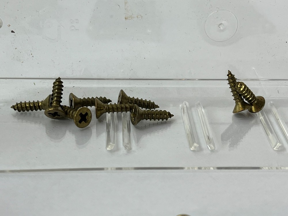 Set 4 Brass Cabinet window Shutter Hinge 2 x 2" Some screws Salvage Hardware