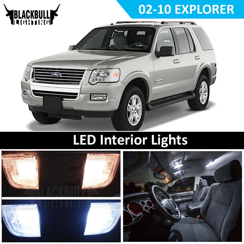 White LED Interior Light Accessories Kit for 2002-2010 Ford Explorer 11 bulbs