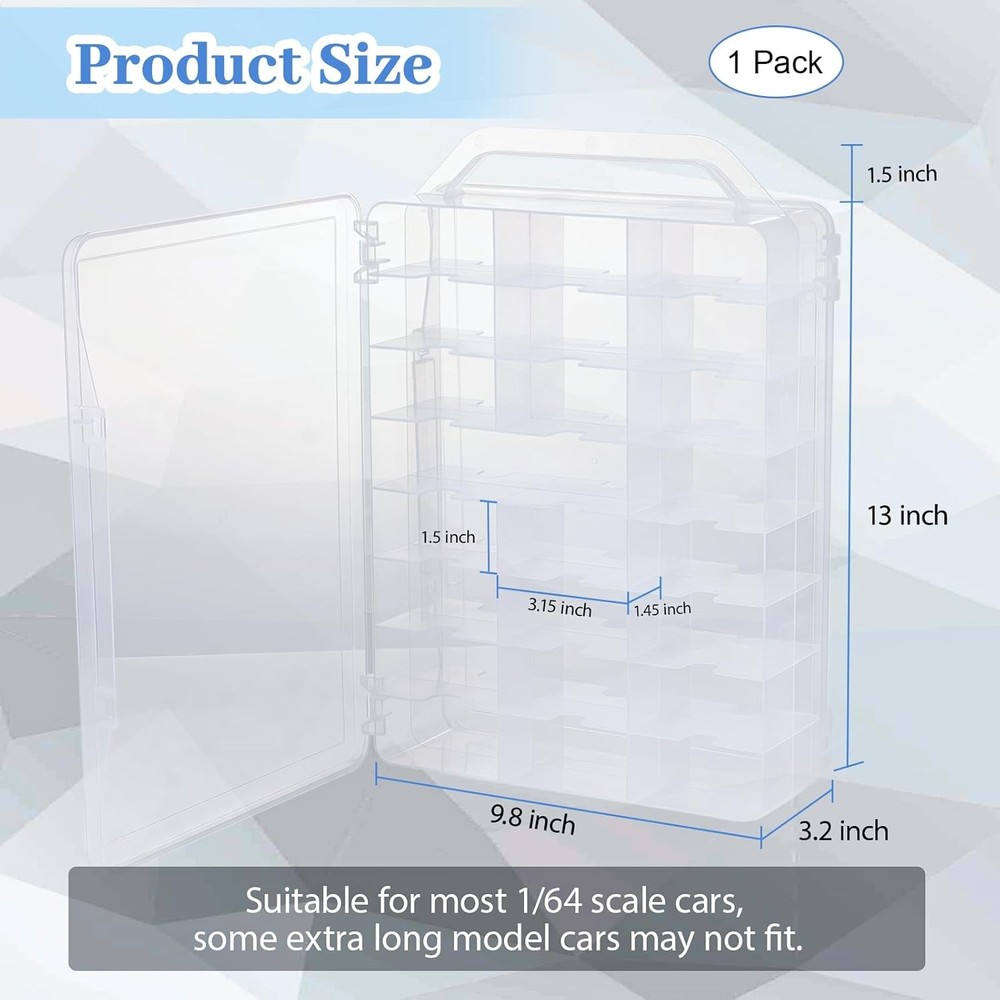 Double Sided Storage Case for Hot Wheels Storage with Carrying HandlePortable