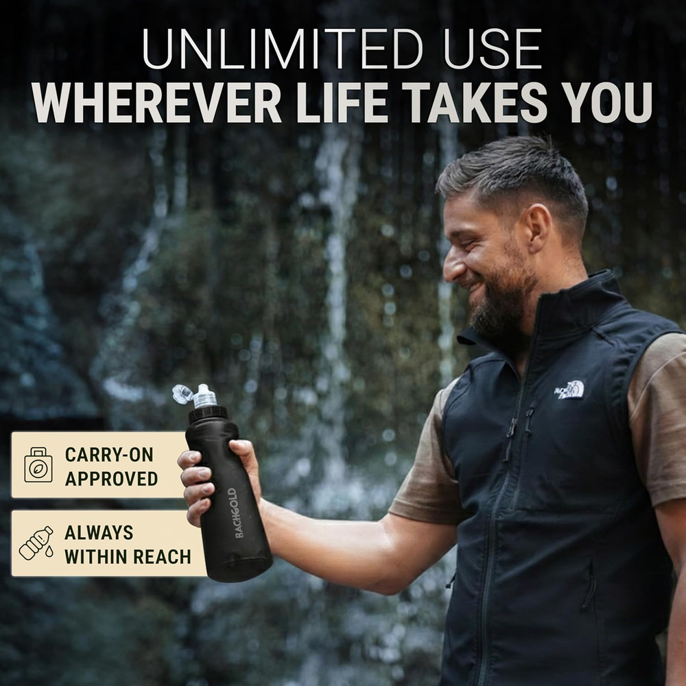 Water Filter Camping – Squeeze Foldable Squeeze Bottle | Ultralight Backpacking