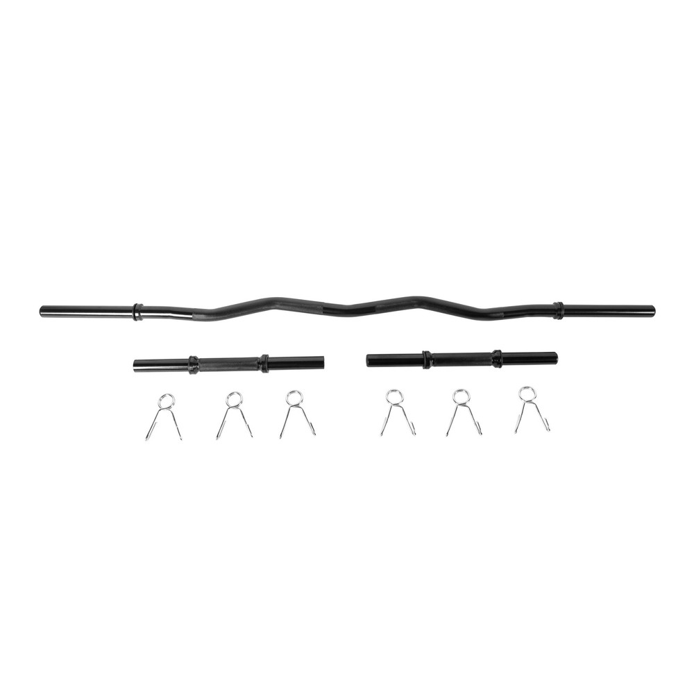 Barbell Standard 1” Curl Bar and Dumbbell Handle Set