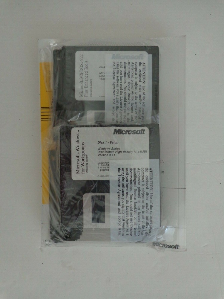 Microsoft MS-DOS 6.22 and Windows for Workgroups (V.3.11) Full Version