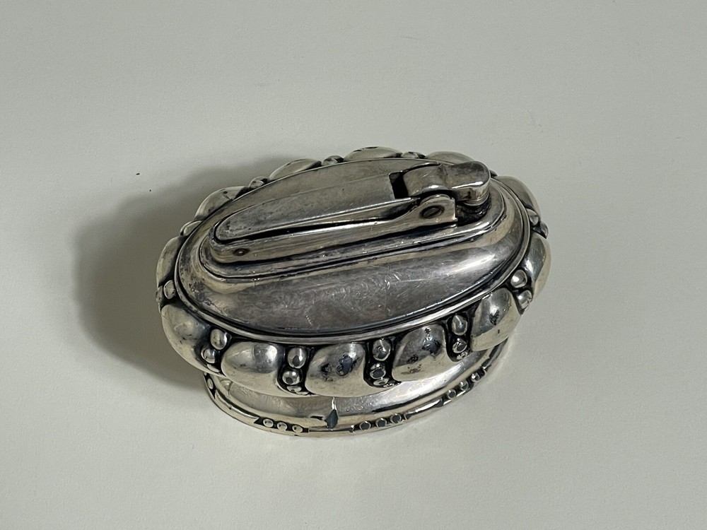 Vintage Ronson Crown Silver Plated Table Top Cigarette Cigar Lighter-Untested