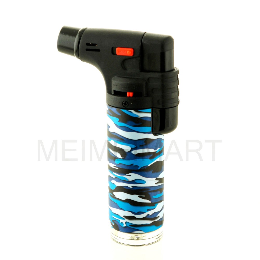 Jumbo 4" Single Jet Flame Torch Gun Lighter Refillable Lockable Windproof Camo
