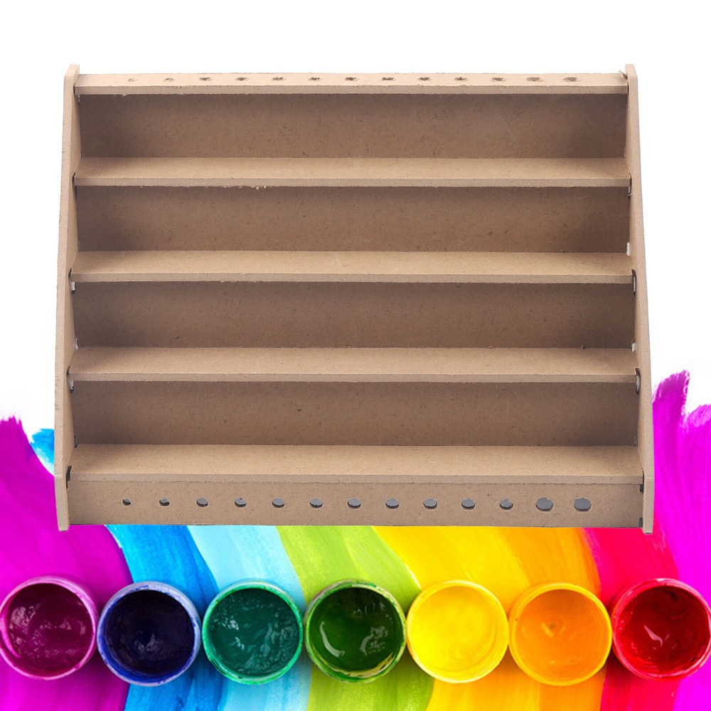 4 - Layer Wooden Paint Bottle Rack Model Organizer Storage Holder