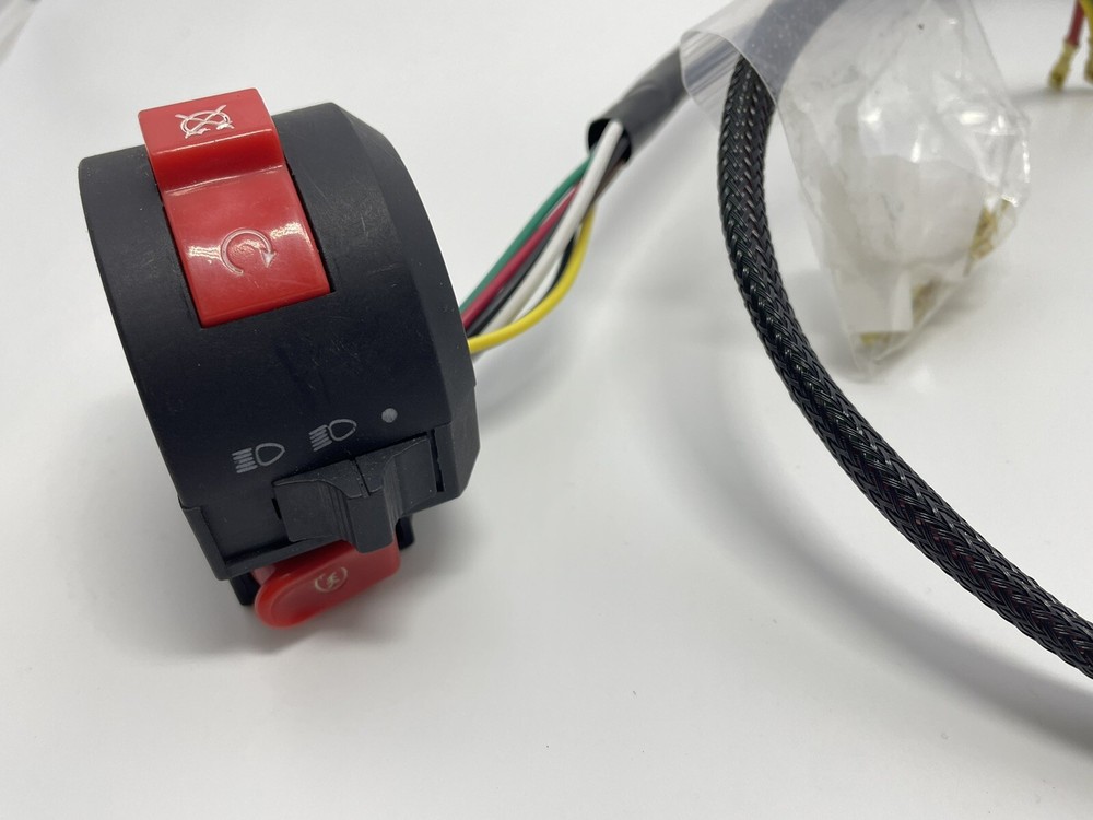 headlight wiring kit high / low beam / off handlebar switch motorcycle universal