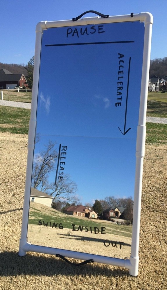 Golf Swing Training Aid 2'x4' Mirror Folds for Easy Transport--Writeable surface