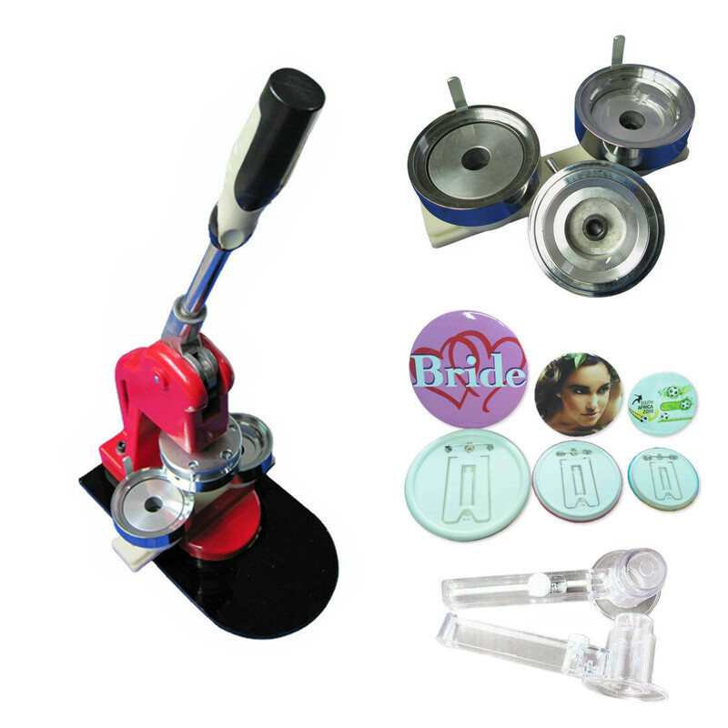 1" 25mm Button Badge Maker Machine Badge Making Kit + 100 Button Supplies DIY