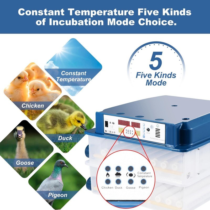 Automatic 120 Eggs Incubator Temperature Control Digital Chicken Egg Hatcher New