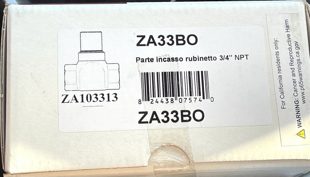 Rohl ZA33BO 3/4" Volume Control Rough Valve