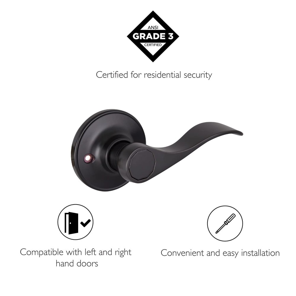 Matte Black Springdale Decorative Door Handle Fully Reversible Push Pull Func...