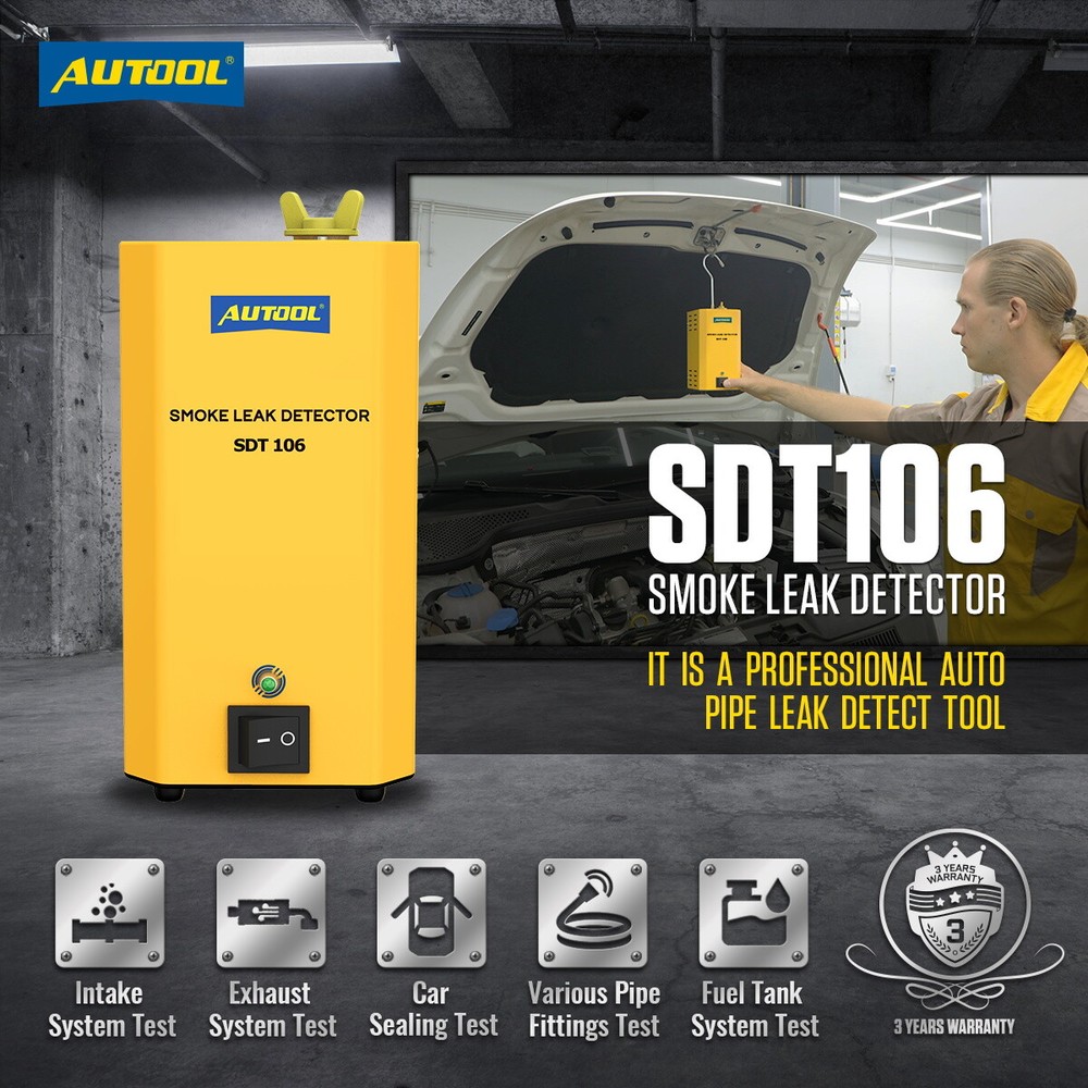 AUTOOL SDT106 EVAP Smoke Machine Diagnostic Pipe System Vacuum Leak Detector