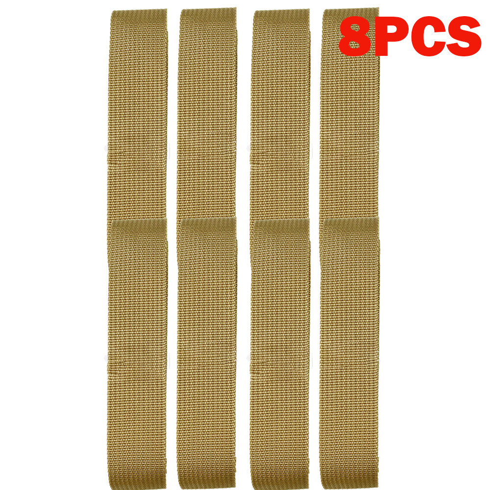 8PCS 6" MOD MOLLE PALS Modular Web Gear Replacement Tie Straps Brown