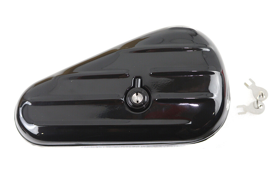 Oval Right Side Black Tool Box fits Harley Davidson