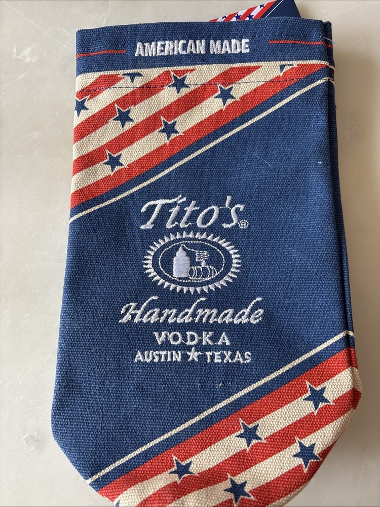 Titos Handmade Vodka Bottle Bag Drawstring, Austin Texas, Empty! NWT FREE SHIP