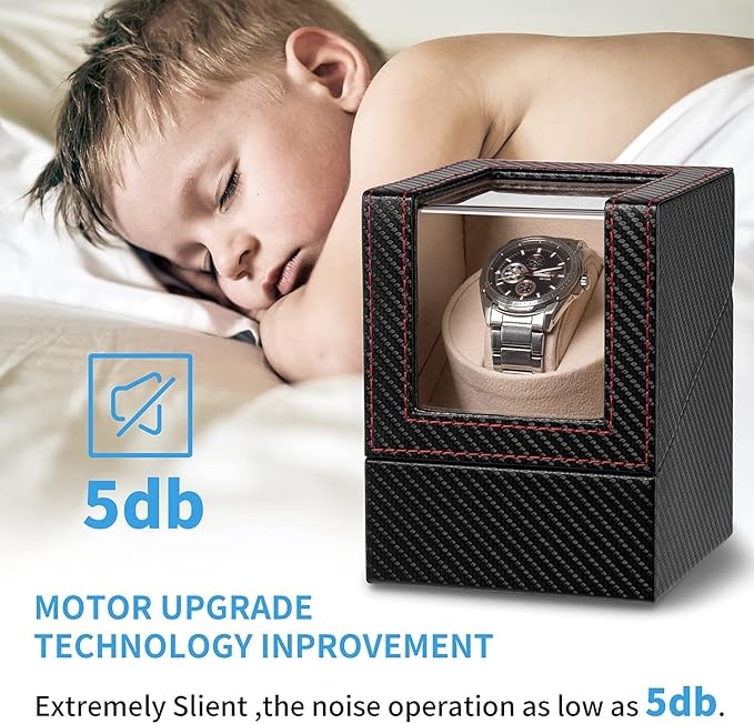 Automatic Rotation Single Watch Winder Box Leather Storage Display Case Gift✨