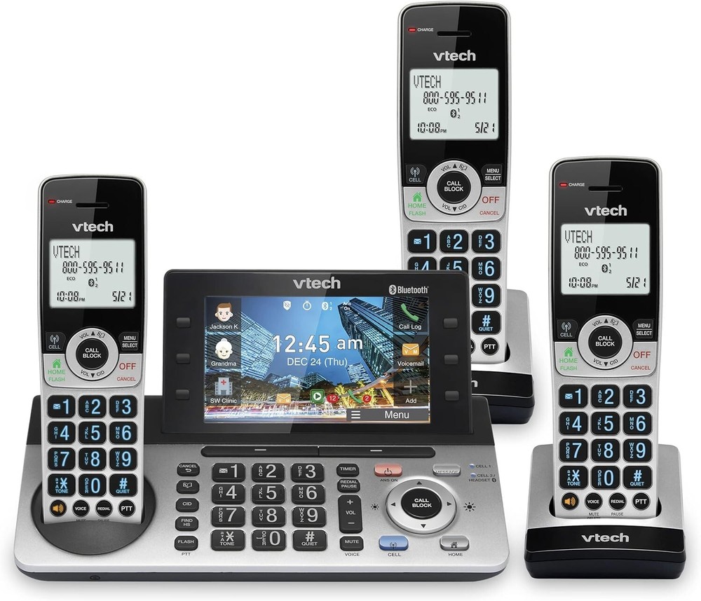 VTech Business Cordless Phone Answering Machine Call Block Bluetooth 3 Handsets