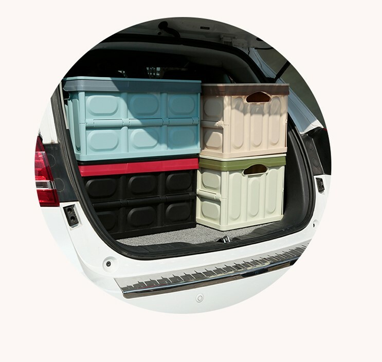 Collapsible Stackable Plastic Storage Box for Your Home, Office, or Car.