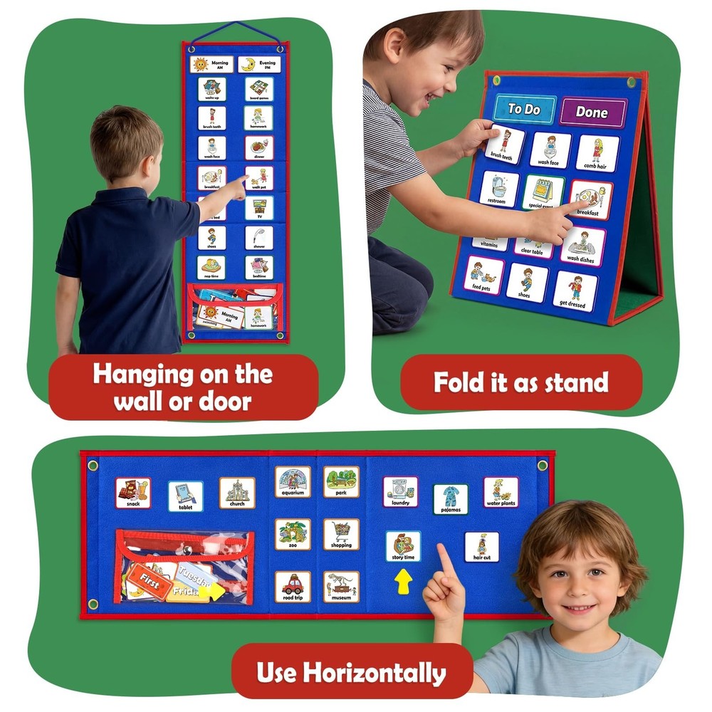 Torlam Visual Schedule for Kids Chore Chart, Morning Bedtime Routine Chart fo...