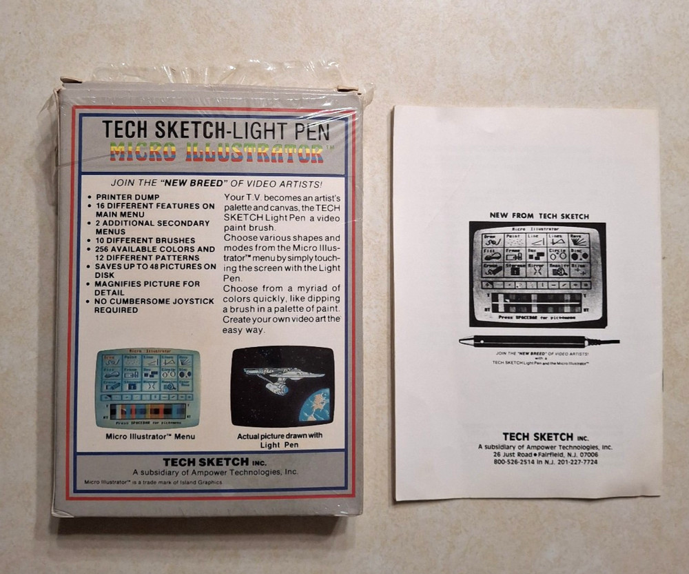 Tech Sketch Light Pen for Commodore 64 Atari C64 Micro Illustrator MDW NO DISK