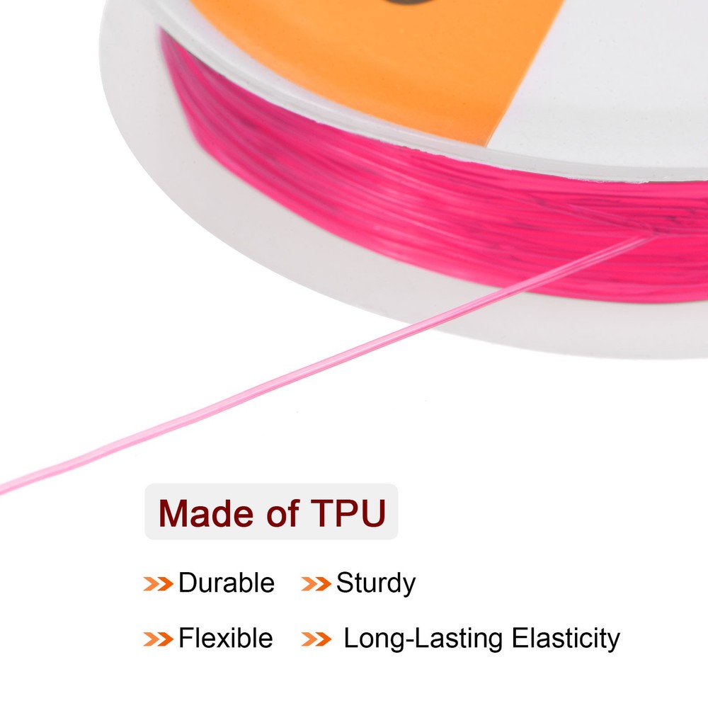 5pcs 0.6mm Elastic String Craft DIY Making Stretchy Cord Thread TPU, Pink