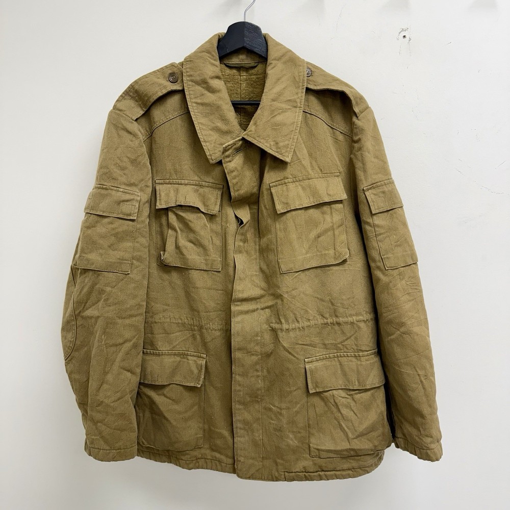 Vintage 1970s Soviet Heavy Afghan Winter Jacket Lined Denim