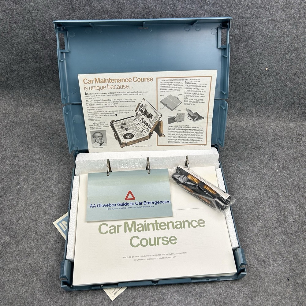 AA Car Maintenance Course Complete All Sheets Drive Publications Blue Case
