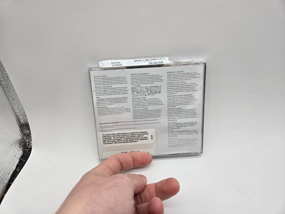 Adobe InDesign CS Mac (2003 PC, CD-ROM) 2-Disc Set W/ Product Key Macintosh