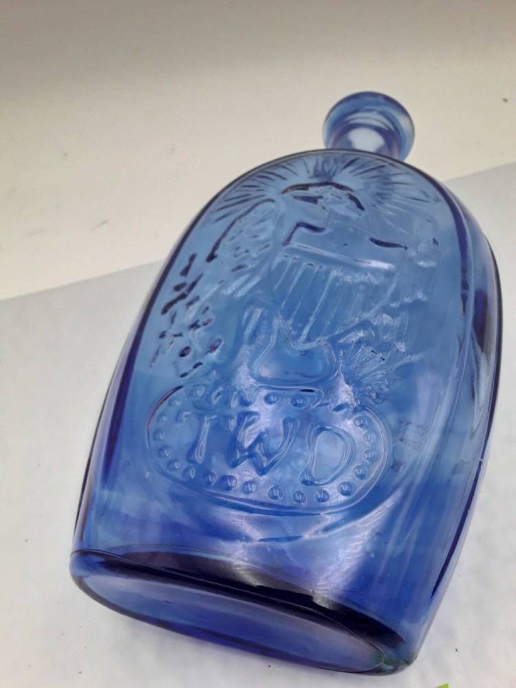Vintage Cobalt BLUE Franklin Ship Eagle “TWD Bottle