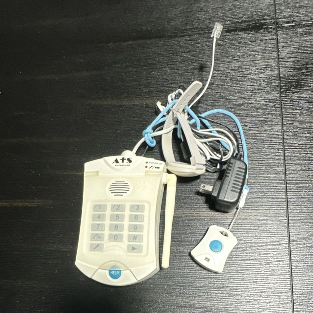 ATS Non-Monitored Wireless Alert System White Panic Button Pendant Power Adapter