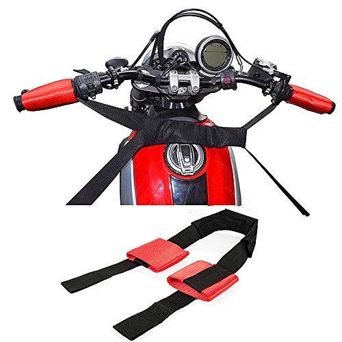 Universal Motorcycle Transport Tie Down Strap Set - Handlebar and Rear Black