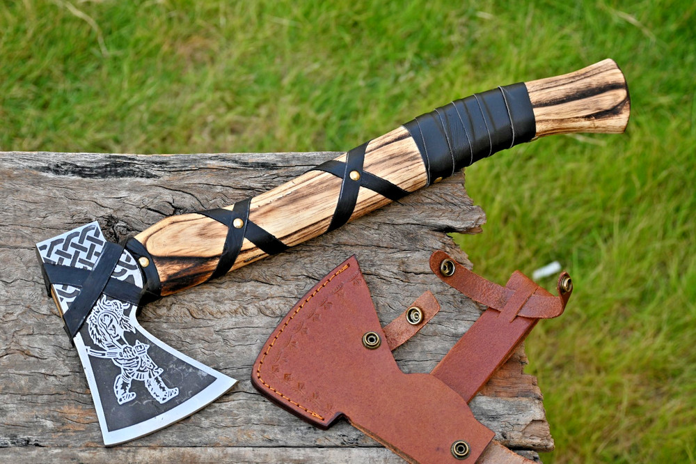 CUSTOM HANDMADE CARBON STEEL AXE HATCHET INTEGRAL VIKING THROWING TOMAHAWK