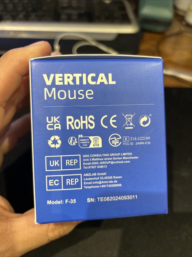 ECHTPower Ergonomic Wireless Mouse, Vertical Mouse with Adjustable DPI 2400/1...