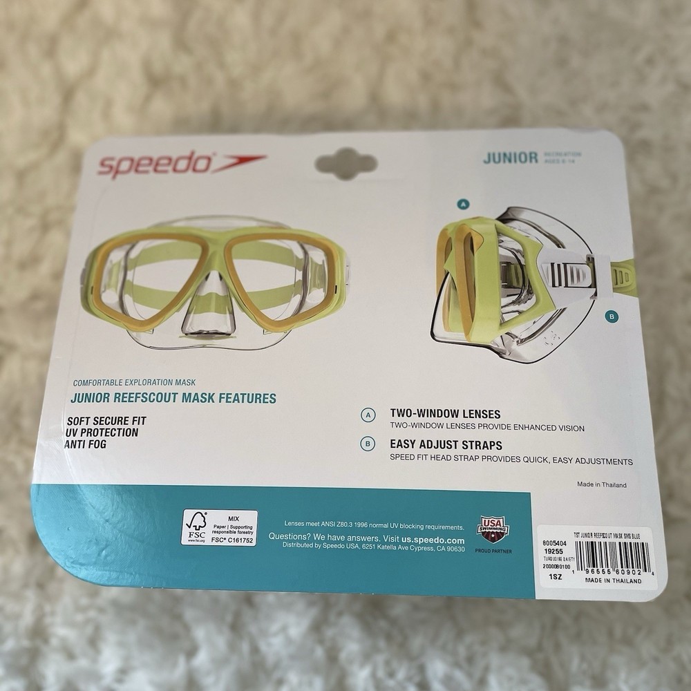 Speedo Endcap Junior Mask for Ages 6-14: Polycarbonate Silicone
