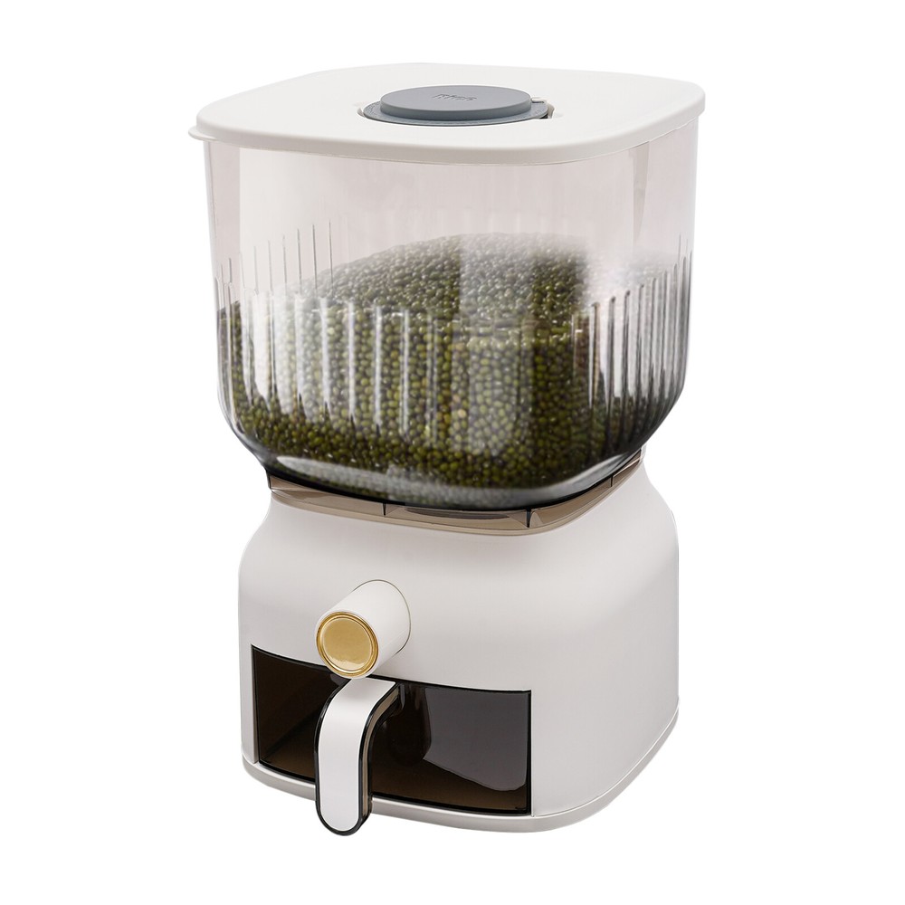 22lbs Square Rice Dispenser Grain Container Kitchen Organizer With Rice Cup