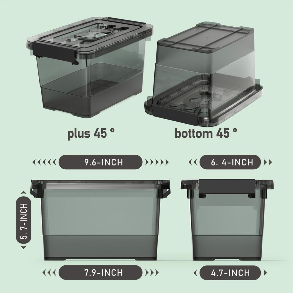 Clear Black Small Plastic Storage Bins with Lids 4 Quart, 6-Pack Stackable Or...