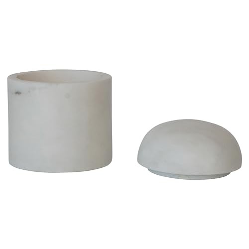 Round Marble Salt Cellar, White