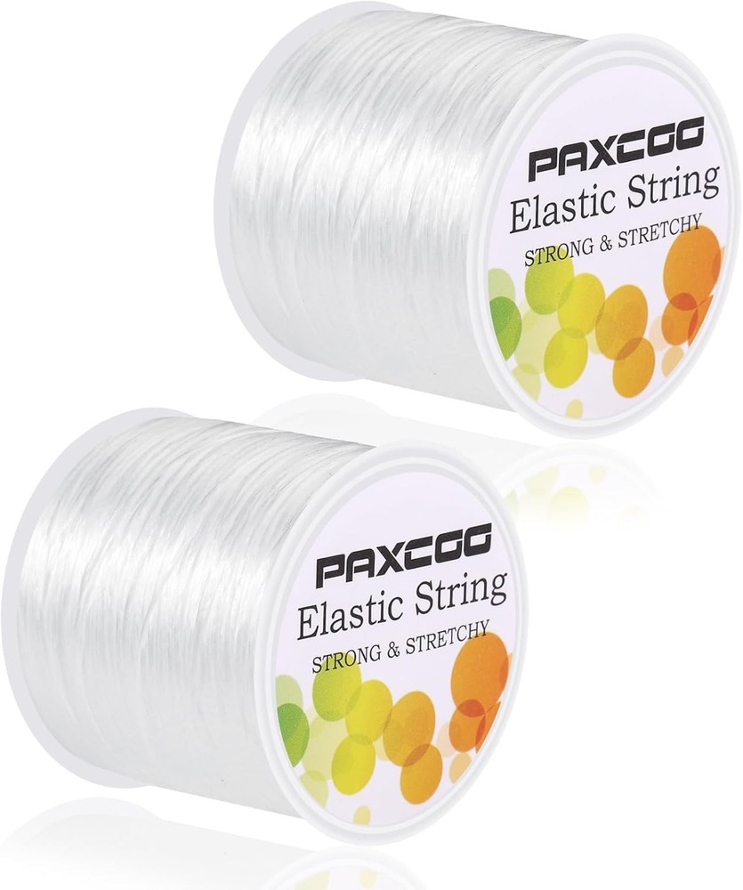 2 Rolls Elastic String for Bracelets, Stretch Magic Elastic String Bead Cord