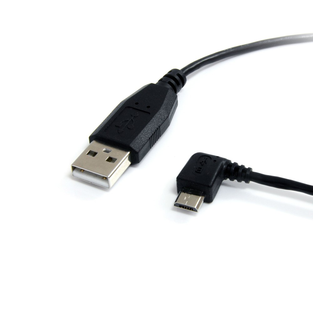 StarTech.com 3 ft / 91cm Micro USB Cable - A to Left Angle 3 / 1m, Black