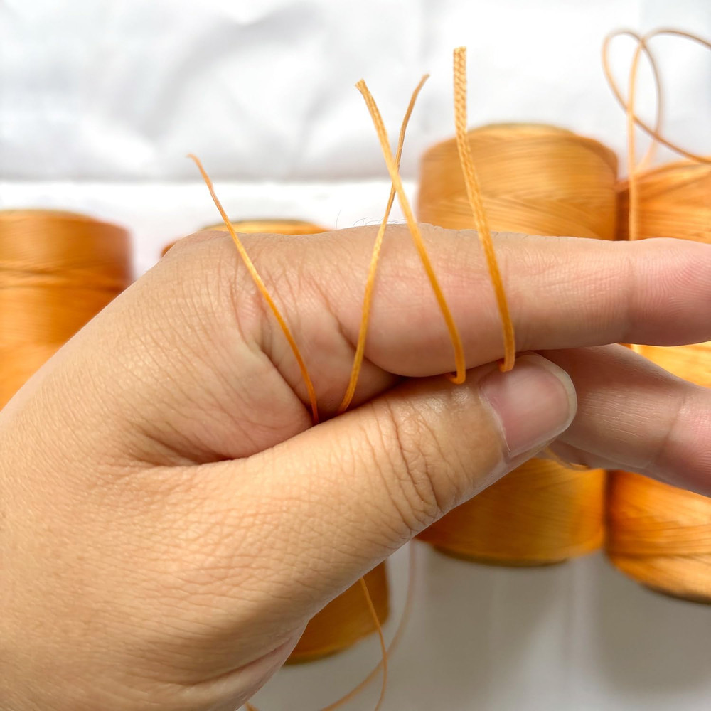 Flat Waxed Thread for Leather Sewing String Polyester Cord Stitching Bookbinding