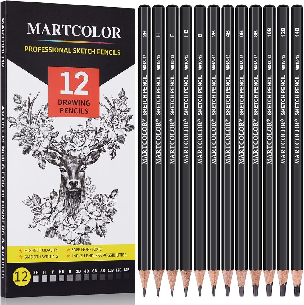 Ding Sketching Pencils Set, Graphite Pencils, Ideal for